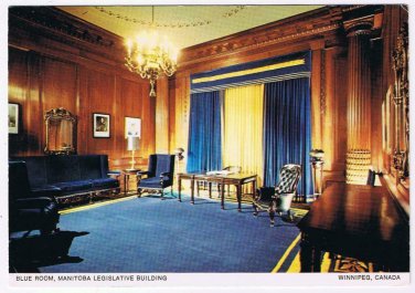 Manitoba Postcard Winnipeg Blue Room Manitoba Legislative Building