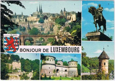 Luxembourg Postcard Monument William II Three Towers Multi View