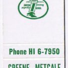 Matchbook Cover Greene Metcalf & Lowenstein Insurance Danville Illinois
