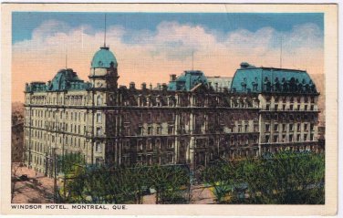 Quebec Postcard Montreal Windsor Hotel 1939
