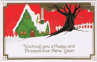 Postcard Embossed Birthday Greetings Doves Violets