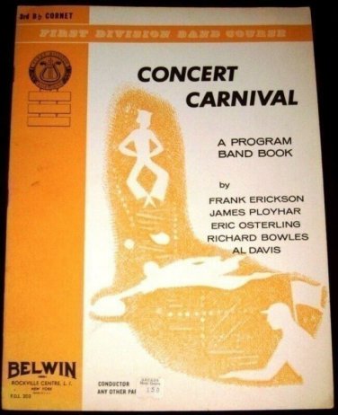 1st Division Band Concert Carnival 3rd B-flat Cornet Music Book