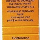 University of Waterloo Ontario Matchbook Cover Conference Centre