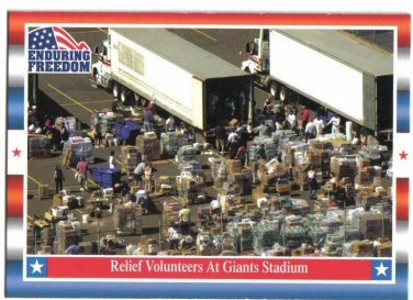 Enduring Freedom Picture Card #8 Relief Volunteers At Giants Stadium Topps 2001
