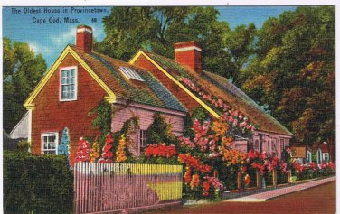 Massachusetts Postcard Cape Cod Oldest House In Provincetown