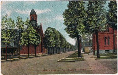 Postcard Corner Of Eagle & Fourth Street Dunkirk New York