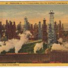 Postcard Active Oil Field Signal Hill Oil District Long Beach California