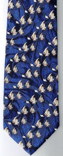 Montebello Necktie Goldfish On Blue Hand Made In Italy