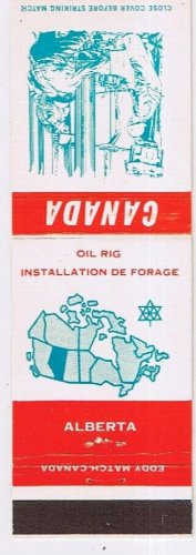 Matchbook Cover Oil Rig Alberta Canada