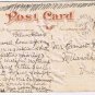 Holiday Postcard Embossed Best Christmas Wishes Mistletoe Bells