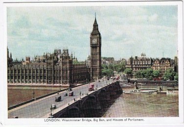Postcard London Westminster Bridge Big Ben Houses Of Parliament