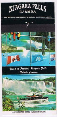 Matchbook Cover Niagara Falls Canada Night Maid Of The Mist Flags