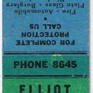 Matchbook Cover Elliot Insurance Agancy Bay City Michigan