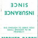 New York Matchbook Cover Auburn Mosher Barry & Merna Insurance