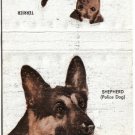 Animal Matchbook Cover Dog Shepherd Police Dog Terrier