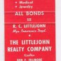 Matchbook Cover The Littlejohn Realty Insurance Company Colorado Springs CO