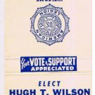 Matchbook Cover American Legion Elect Hugh T Wilson Department Commander 1973-74