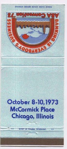 Matchbook Cover American Banking Association ABA Convention 73 Chicago Illinois