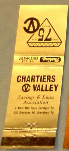 Matchbook Cover Chartiers Valley Savings & Loan Carnegie Greentree Pennsylvania