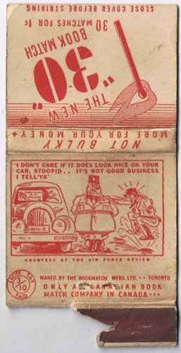 Matchbook Cover New 30 Book Match Excise Tax A