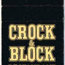 Matchbook Cover Crock & Block Restaurant & Tavern Ontario