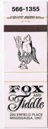 Matchbook Cover The Fox & Fiddle Mississauga Ontario