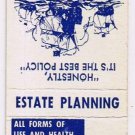 Matchbook Cover Francis G Jim Moore Insurance Winston-Salem Massachusetts