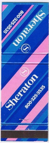 Matchbook Cover Sheraton Hotel Pink Blue