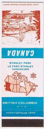 Matchbook Cover Stanley Park Vancouver British Columbia
