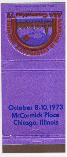 Matchbook Cover American Banking Association ABA Convention 73 Chicago Purple
