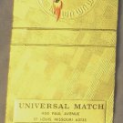 Matchbook Cover Universal Match St Louis Missouri Upper Midwest Hospitality Show