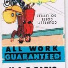 Matchbook Cover K & R Radio & Television Harrisburg Pennsylvania Courtesy