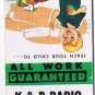 Matchbook Cover K & R Radio & Television Harrisburg Pennsylvania Teach