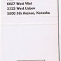 Matchbook Cover West Federal Savings & Loan Kenosha Wisconsin