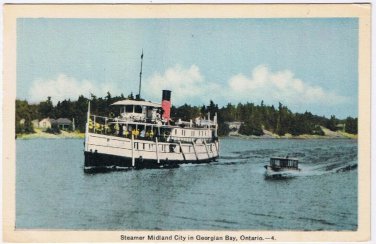 Postcard Steamer SS Midland City In Georgian Bay Ontario