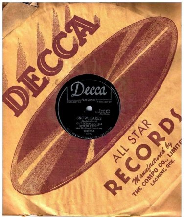 Guy Lombardo Evelyn Knight & Royal Canadians Snowflakes 78 rpm Green Sleeves