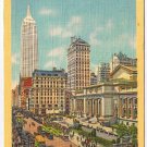 New York Postcard NYC Public Library 5th Ave 7 42nd St Empire State Building