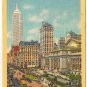 New York Postcard NYC Public Library 5th Ave 7 42nd St Empire State Building
