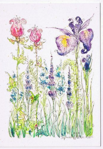 Art Flowers Postcard Wild Flowers Sophie Appleton
