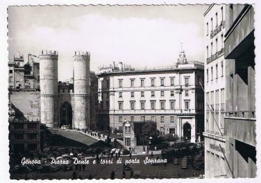 Italy Postcard RPPC Geneva Piarra Dante e Torri di Porta Soprana