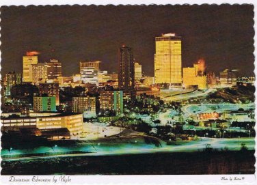 Alberta Postcard Downtown Edmonton By Night