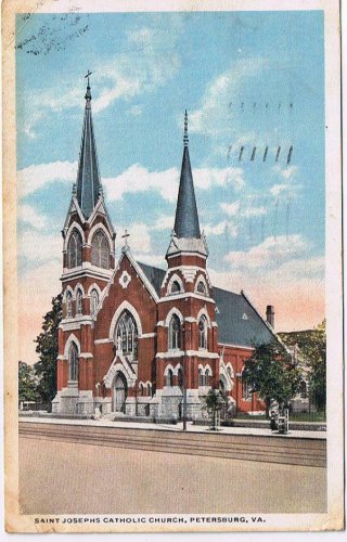 Postcard Saint Josephs Cathilic Church Petersburg Virginia