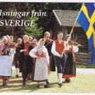 Sweden Postcard Greetings Sverige Band Of Violinists Performing Outdoors