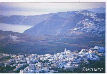 Greece Postcard Santorini Aerial View