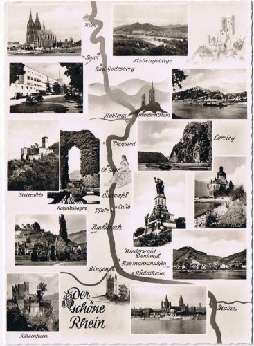 Germany Postcard Der Shone Rhein Multi View Towns Along The Rhine