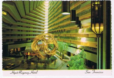 California Postcard Hyatt Regency Hotel Atrium Living Trees Eclipse