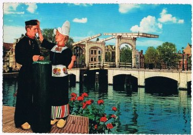 Holland Netherlands Postcard Amsterdam Meagre Bridge Large Card