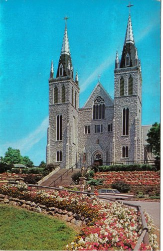 Ontario Postcard Midland Martyrs Shrine Flowers