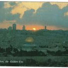 Israel Postcard Jerusalem Golden City From Mount of Olives Sunset