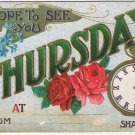 Greeting Postcard Hope To See You On Thursday Embossed